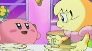 Kirby at a table