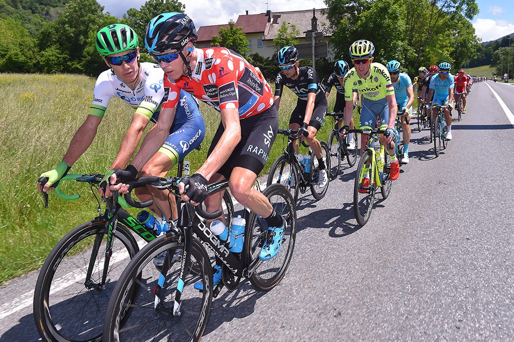 Chris Froome and Jens Keukeleire at the front