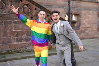 Ste Hay and James Nightingale are ready for their wedding day in Hollyoaks!