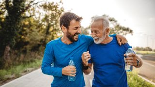 Two men take a break from running