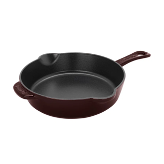 cast iron skillet in brown