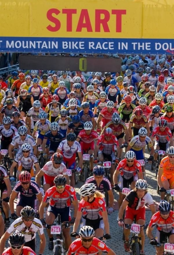 The start of the Dolomiti Superbike