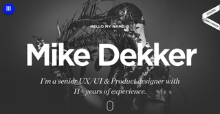 Mike Dekker’s portfolio design is wonderfully inventive
