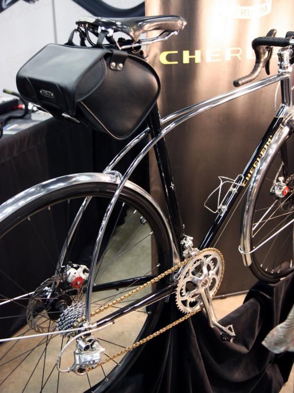 Cherubim claims the arcing dual top tubes and seat stays lends more comfort to the rider on rough roads.