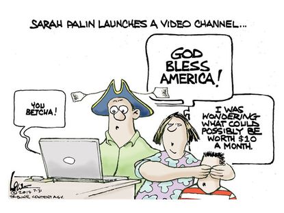 Political cartoon Sarah Palin Tea Party