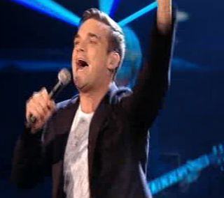 Robbie Williams also appeared, performing his comeback single Bodies