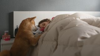 dog waking girl up
