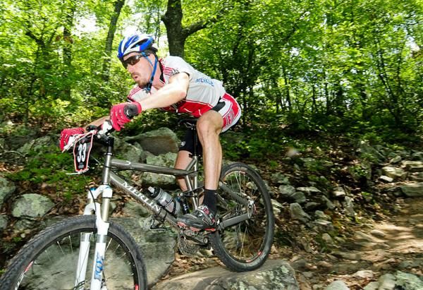 Ian Spivack (StudioOrganics.com) rides one of the drop-offs