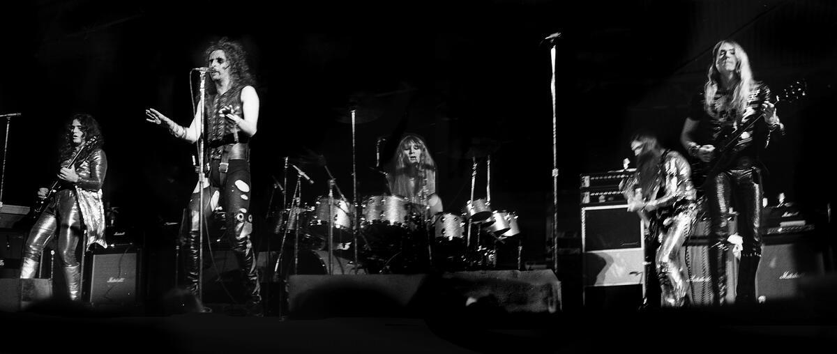 The original Alice Cooper Band performs in concert at Dania Beach, FL, December 26, 1971