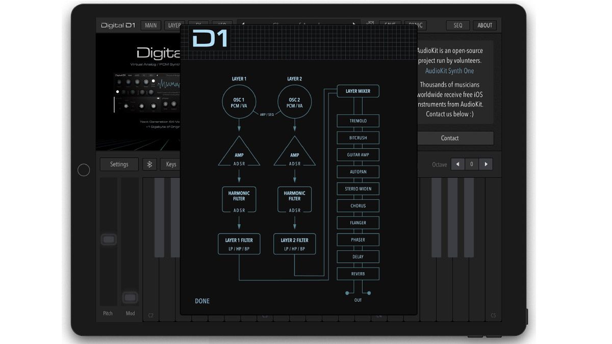 The AudioKit Digital D1 synth for iOS is pure ‘80s and ‘90s digital