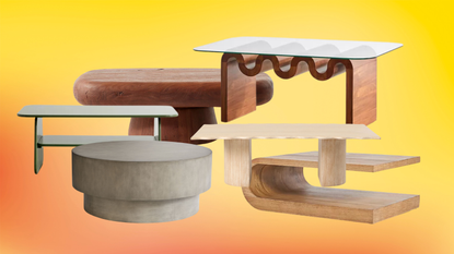 coffee tables on a colorful background