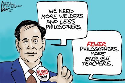 Political cartoon Marco Rubio 2016 Grammar