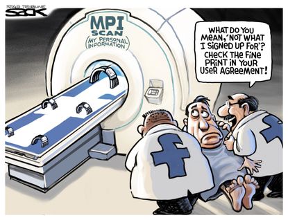 Political cartoon U.S. Facebook data privacy