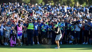Talor Gooch in front of a big crowd at LIV Golf Adelaide