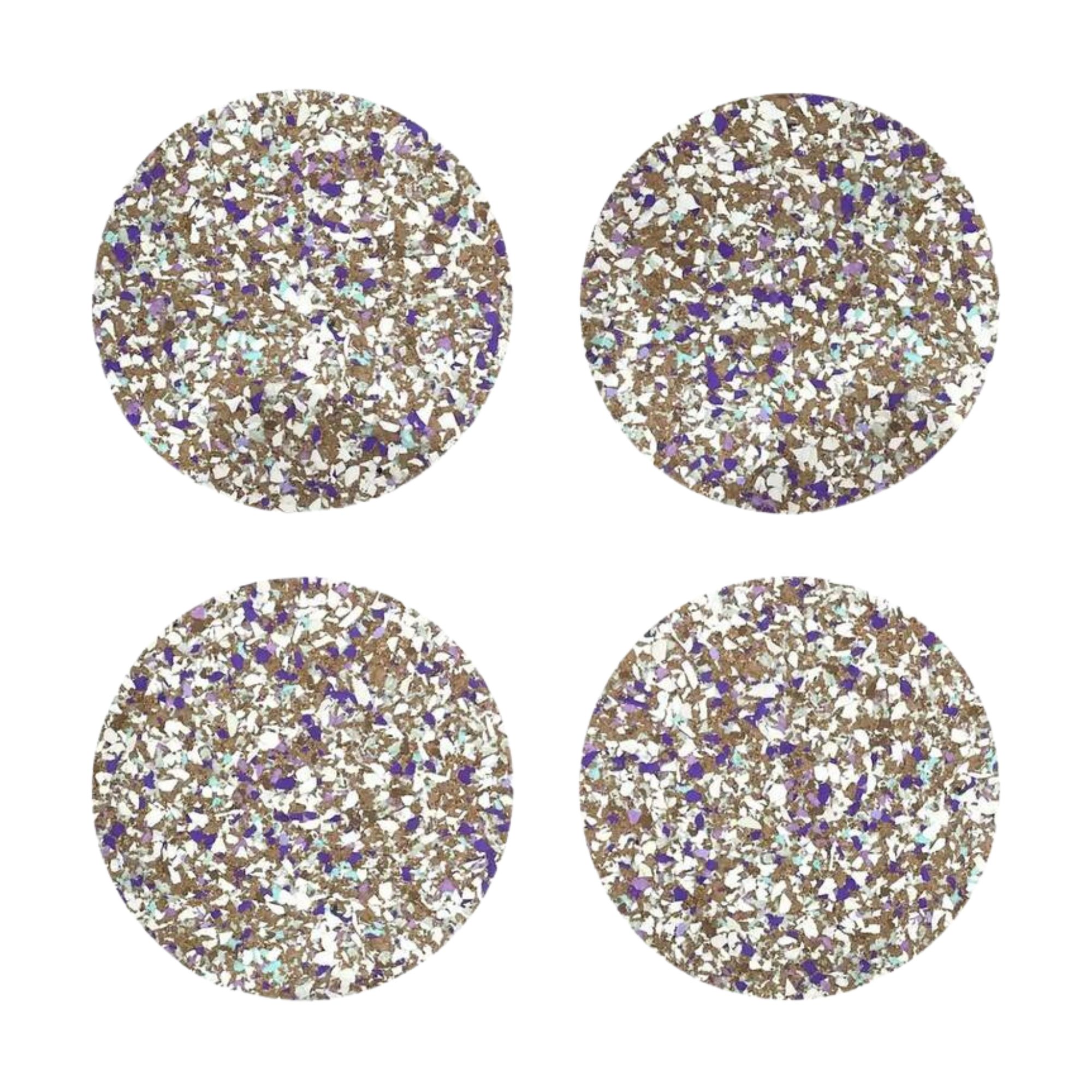 YOD&amp;amp;CO, Speckled Round Cork Coasters, Set of 4