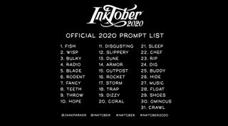 Inktober prompt list