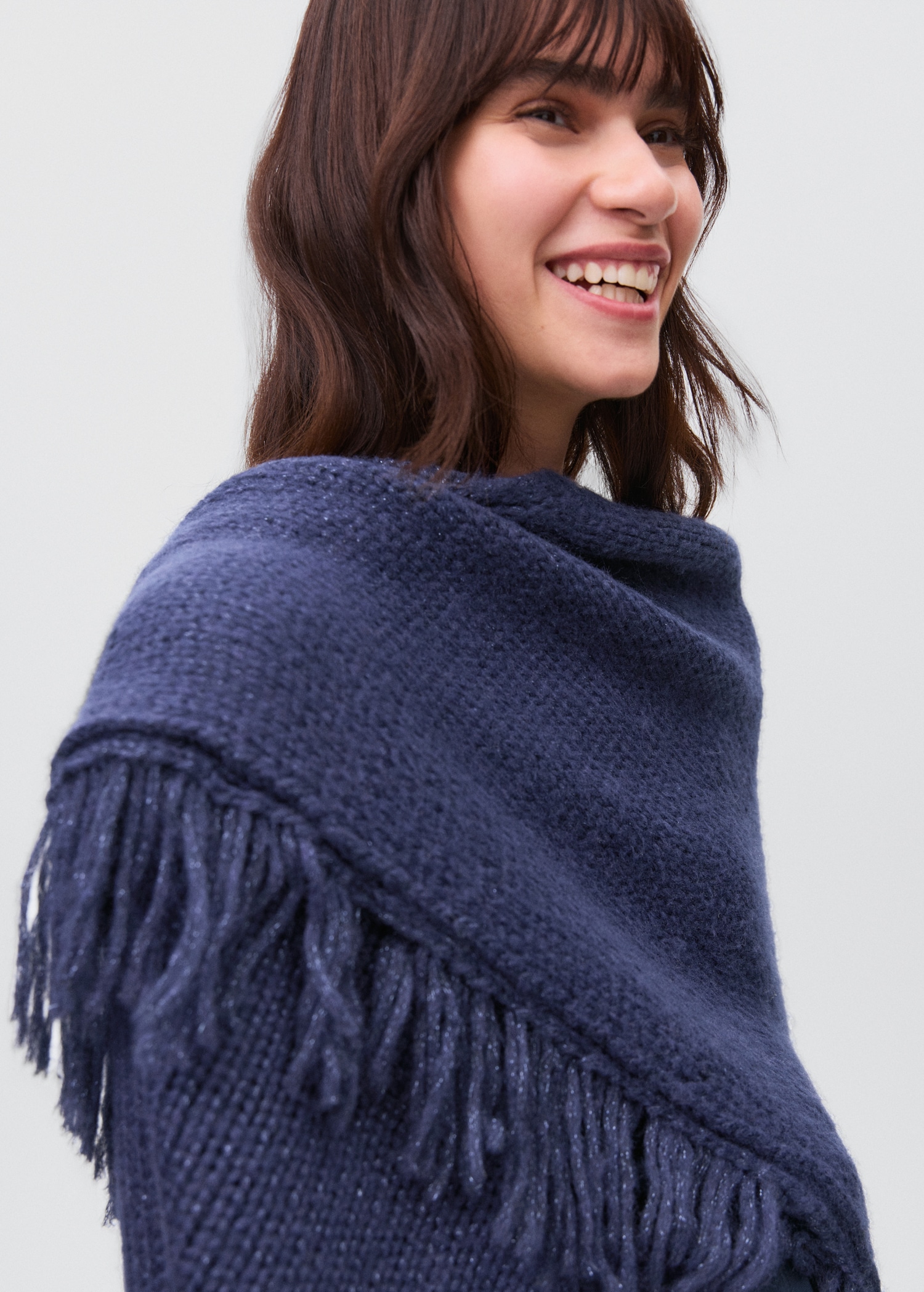 Knitted Poncho With Tassels - Teen | Mango United Kingdom