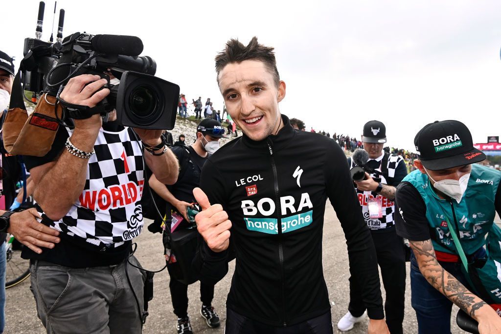 Jai Hindley after winning stage 9 of the Giro d&#039;Italia