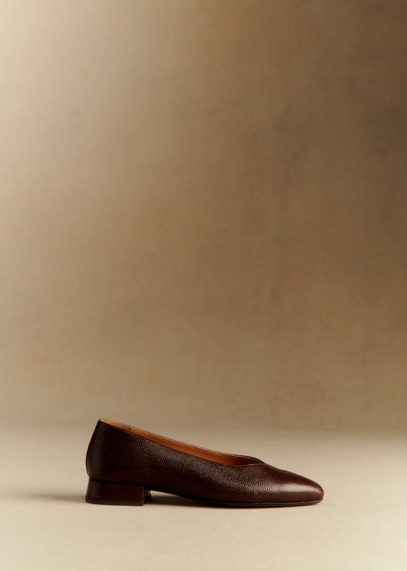 Bertille Ballerinas - Chocolate Tejus Leather - Bovine Leather - S&amp;eacute;zane