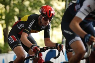 Belgian road race champion Lotte Kopecky (Lotto Soudal) on her way to second place at the 2020 Gent-Wevelgem