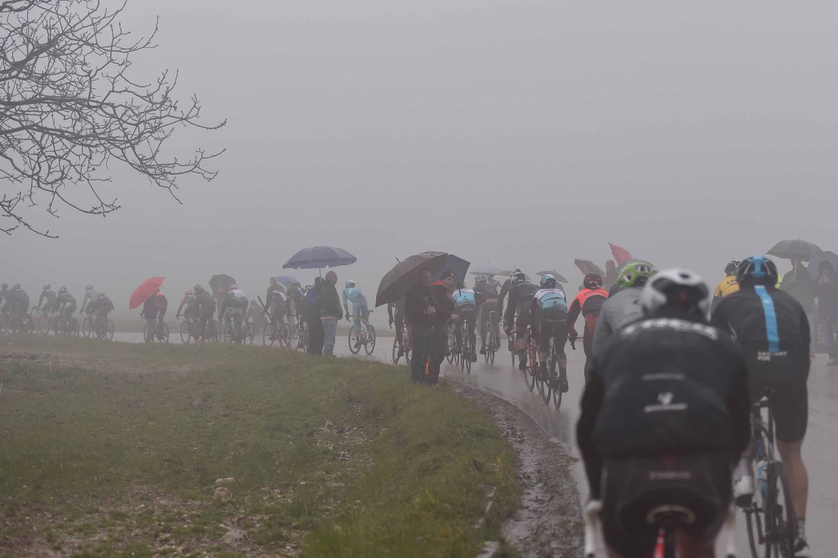 Intrepid tifosi endured the rain to cheer on the riders