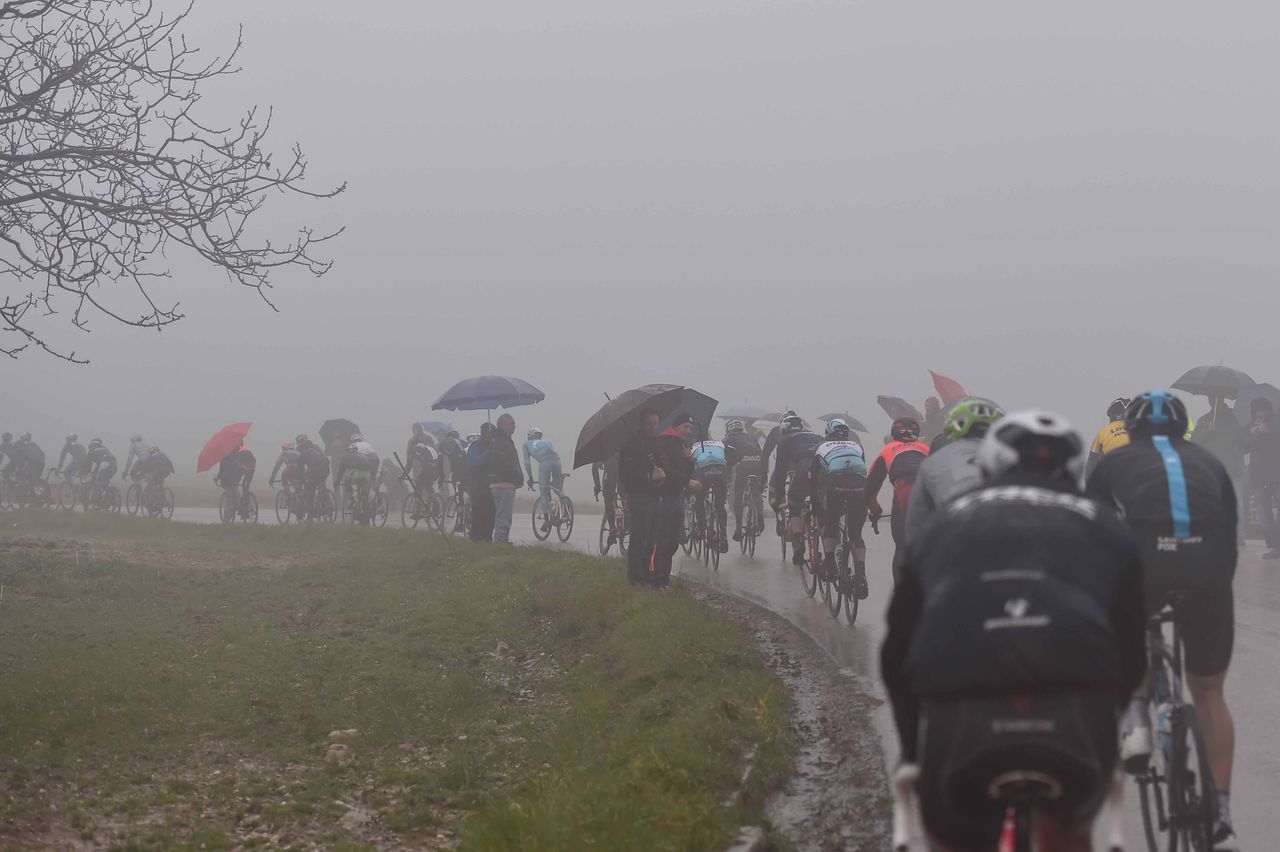 Intrepid tifosi endured the rain to cheer on the riders