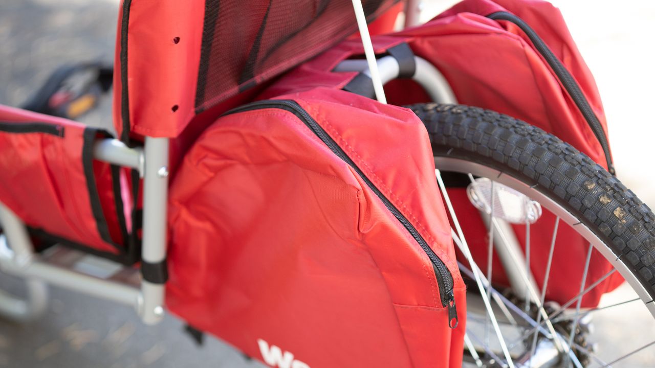 Weehoo Bike trailer detail of pannier bag