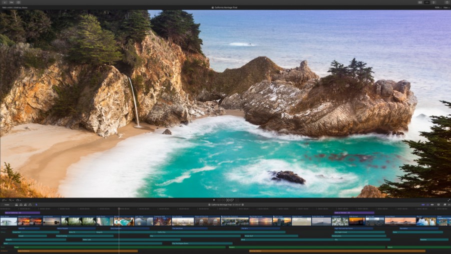 Student software: Screenshot featuring beach scene shot from above