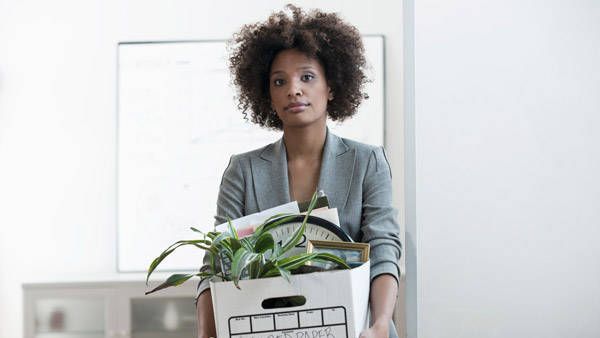 woman packing up office