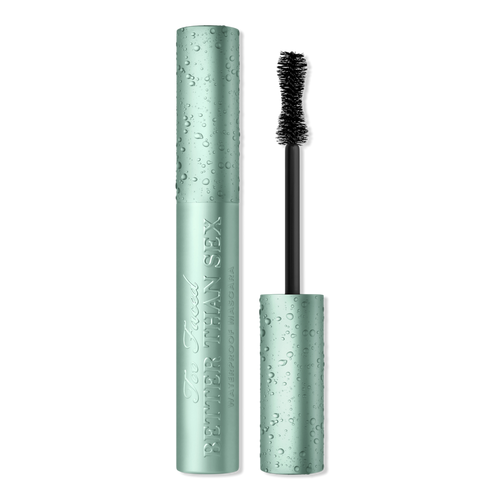 green tube of too faced Better Than Sex Volumizing & Lengthening Waterproof Mascara