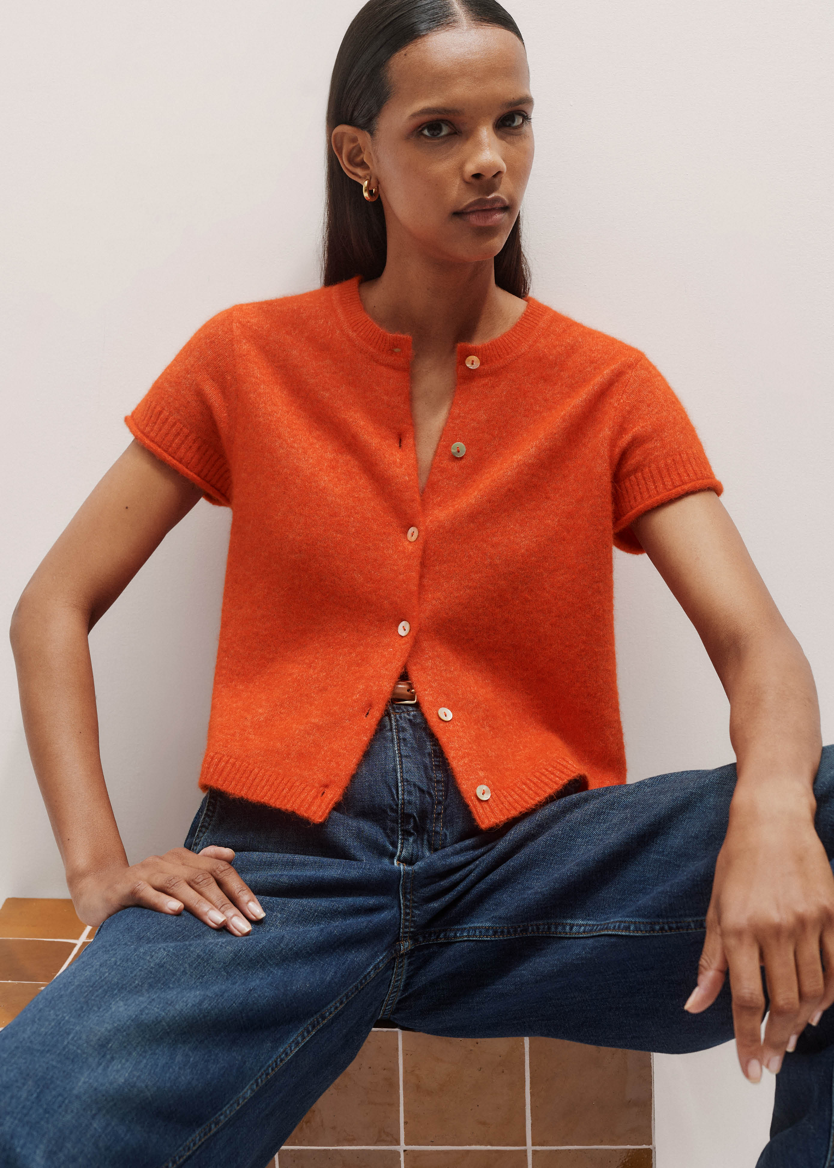 Button-Through Knit Baby Tee