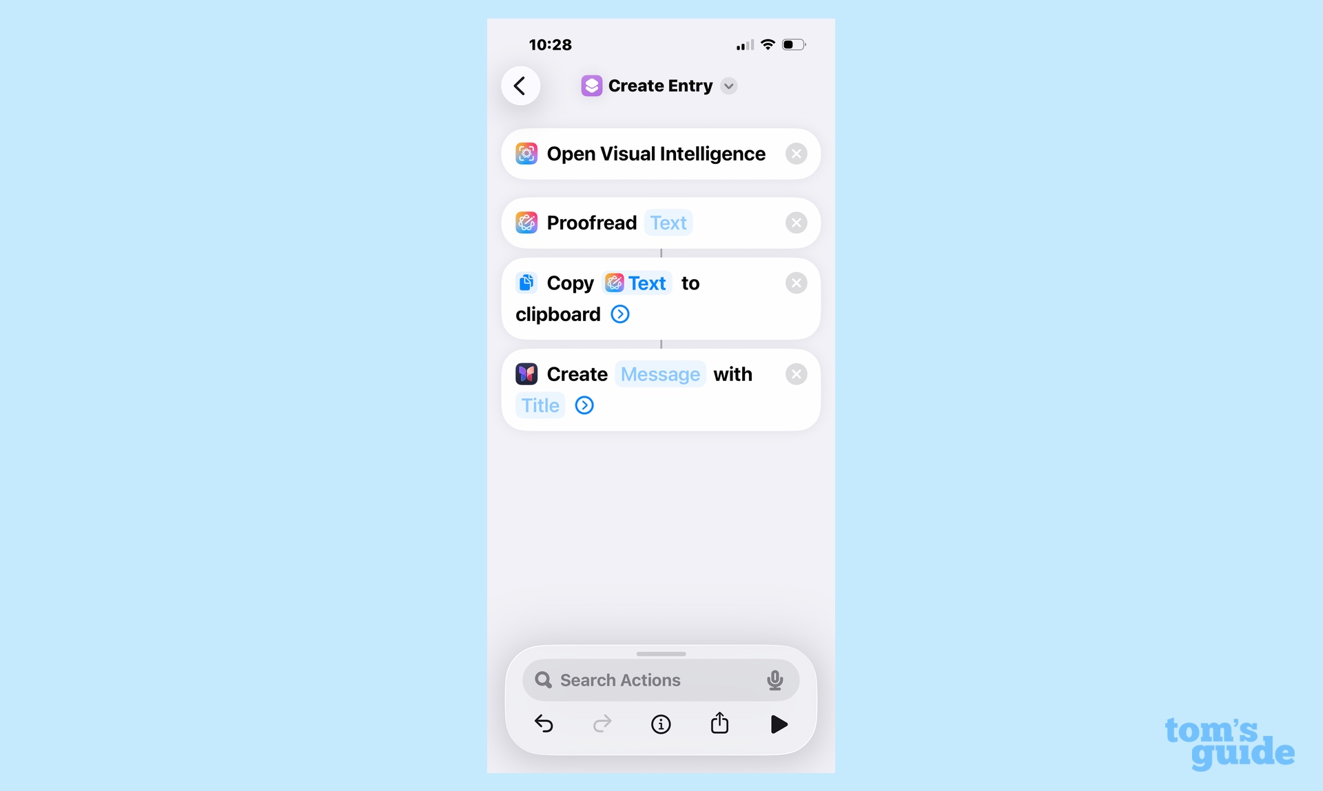 building a shortcut with apple intelligence in ios 26