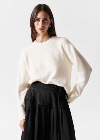 Mango + High Collar Ribbed Knit Sweater