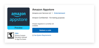 Amazon Appstore Preview Listing