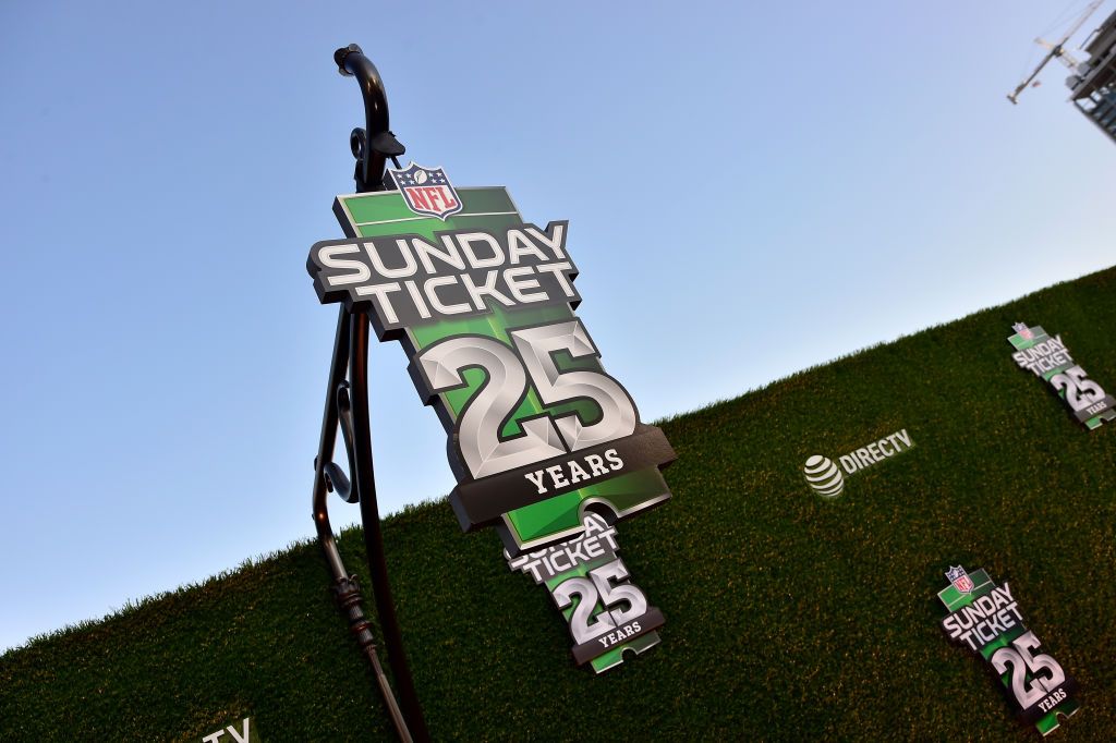 NFL sign celebrating 25 years of &amp;quot;Sunday Ticket.&amp;quot;