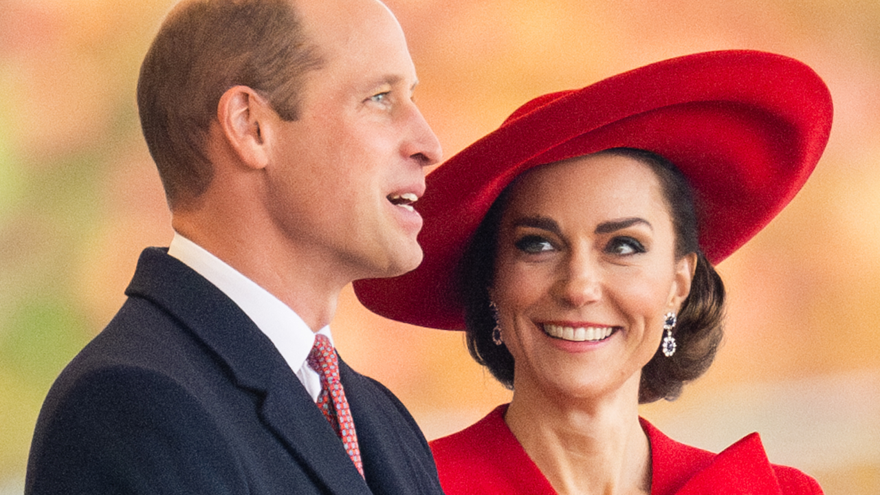 Prince William, Prince of Wales and Catherine, Princess of Wales attend a ceremonial welcome for The President and the First Lady of the Republic of Korea at Horse Guards Parade on November 21, 2023 in London, England