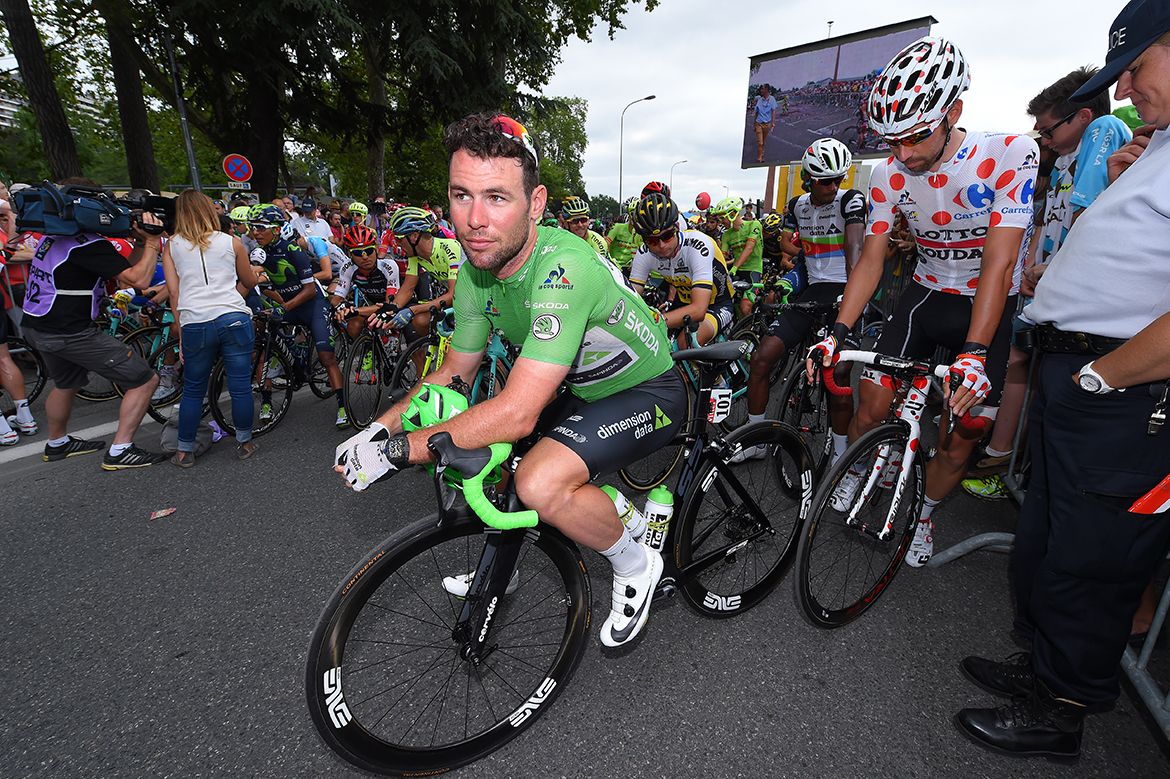Mark Cavendish in the green jersey at the Tour de FranceJoa