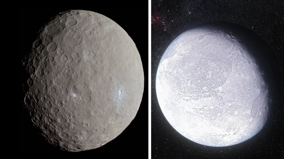 Spare a though for Ceres (left) and Eris (right) important dwarf planets that have never been classified as a planet