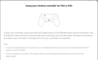 How to remote play on PS5 — instructions screen on how to use your controller for Remote Play