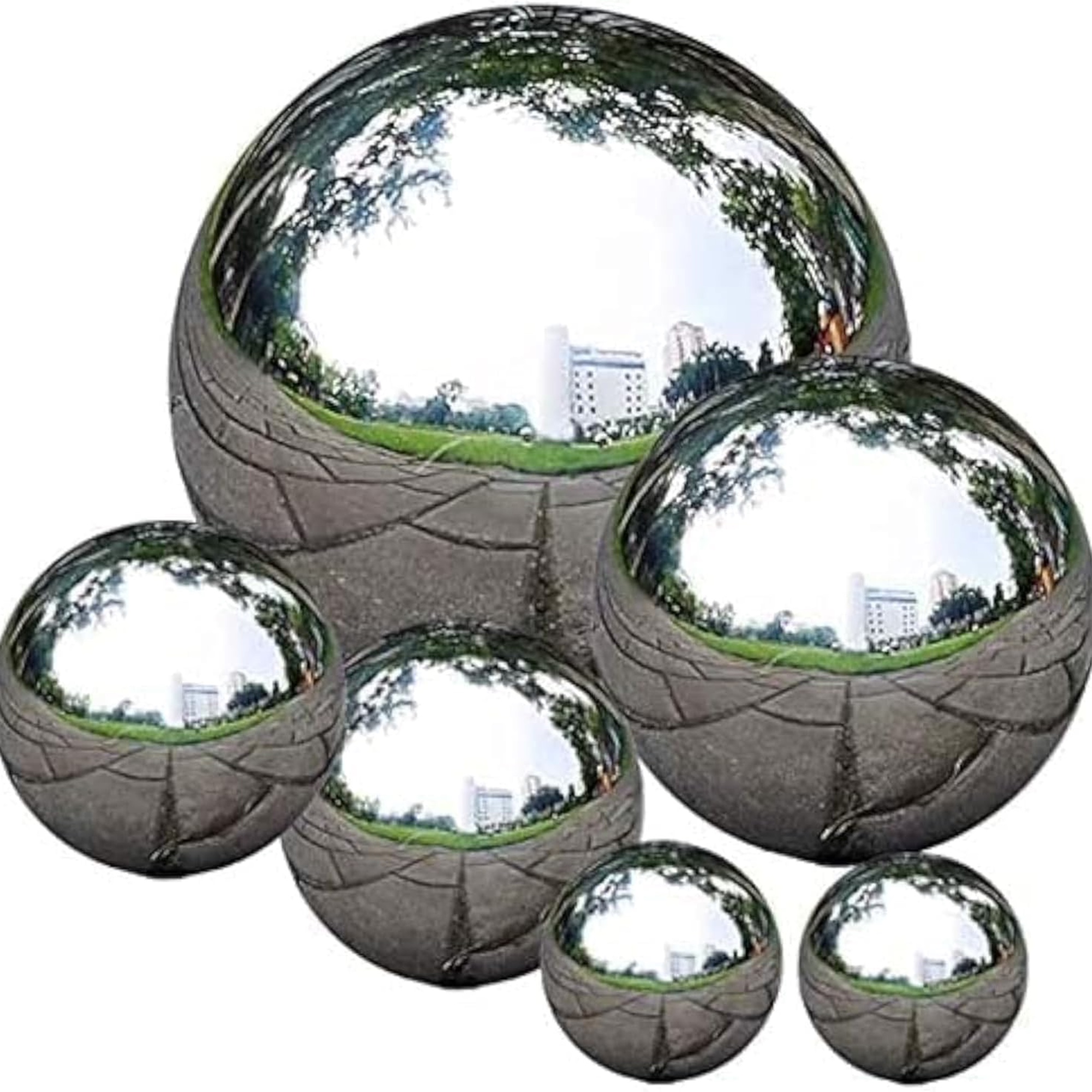 Uandear, Stainless Steel Gazing Balls, Pack of 6
