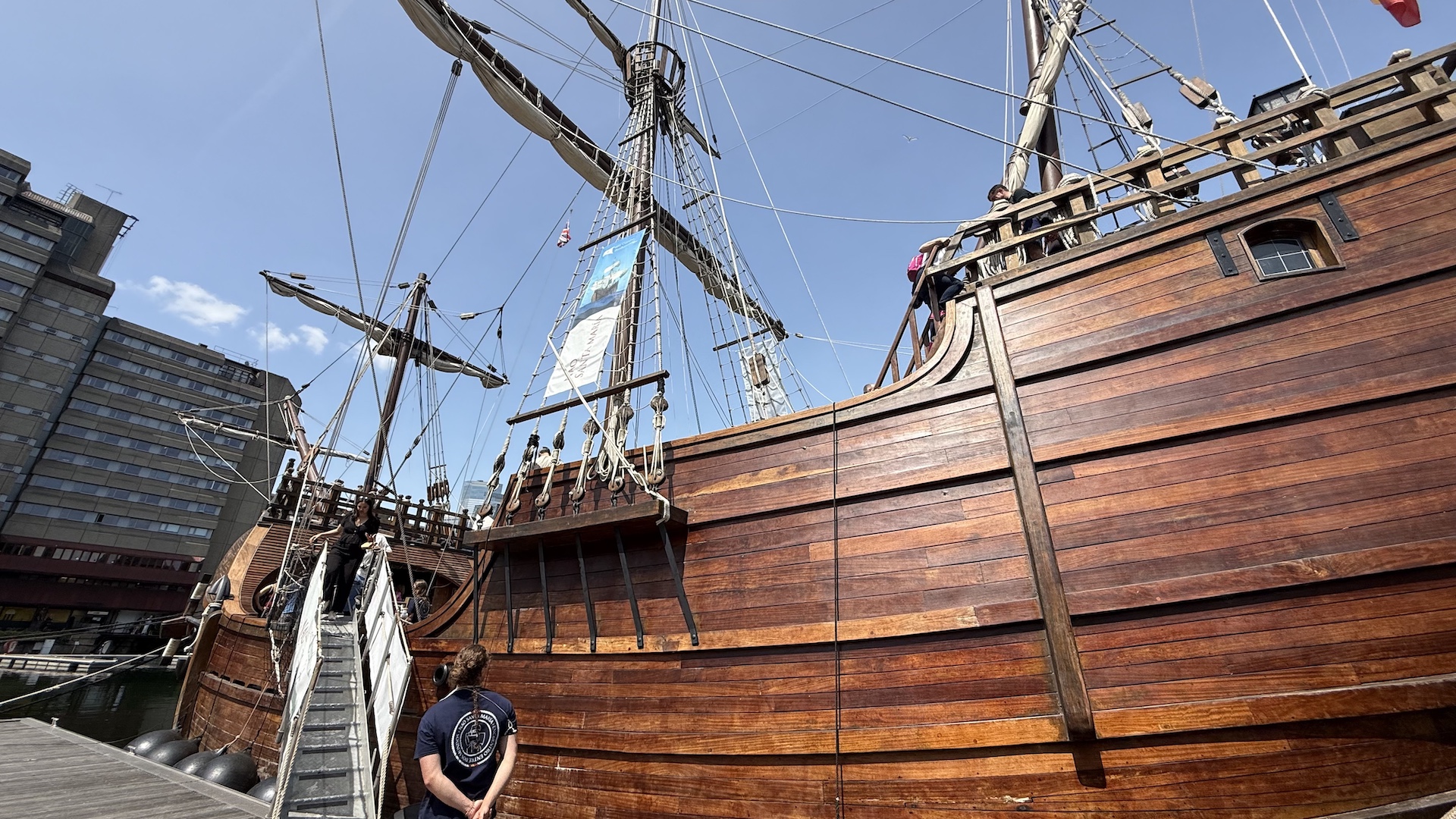 Aboard a replica of the Nao Santa Maria