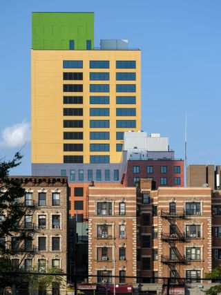 side view of colourful radio hotel