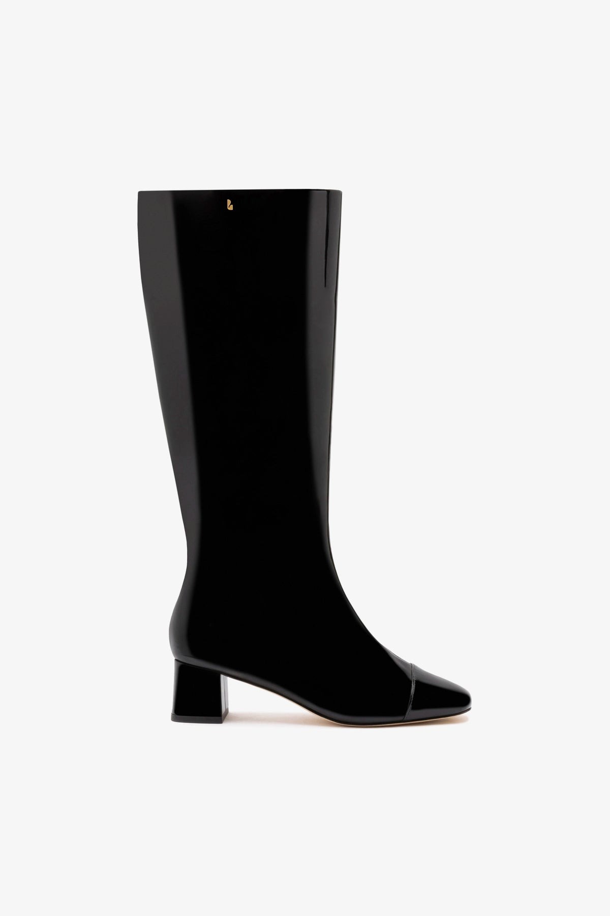 Larroudé, Edie Boot in Black Patent Leather
