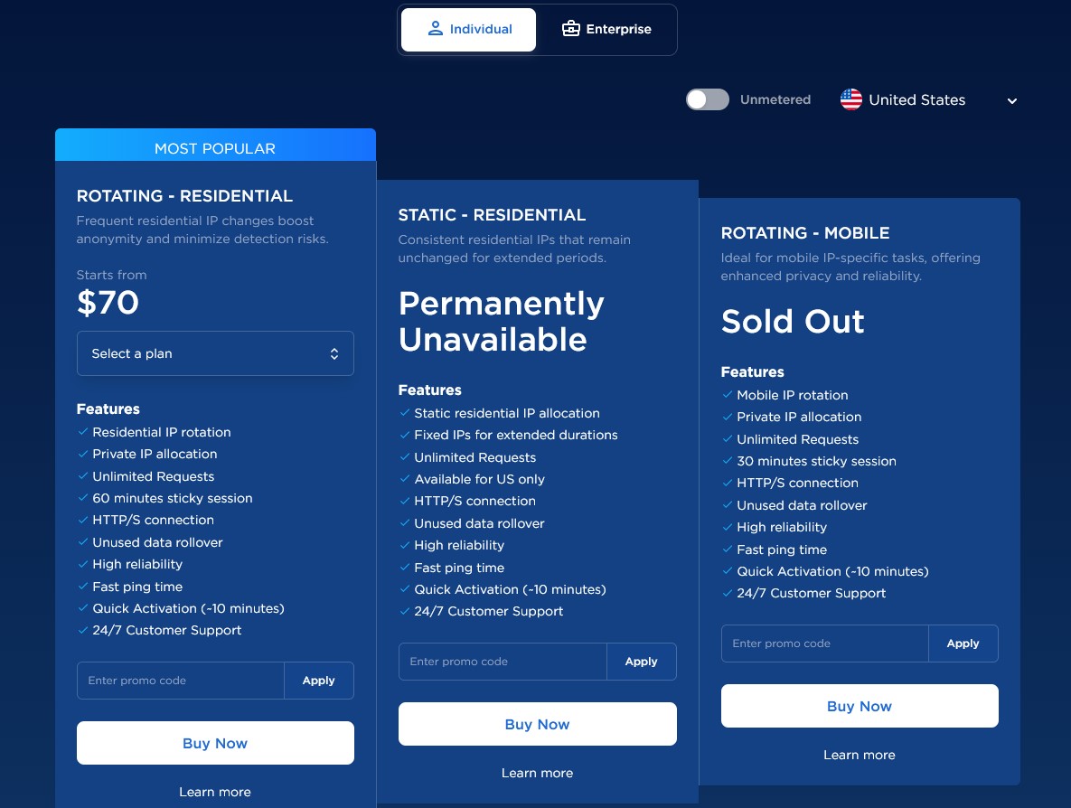 Live Proxies pricing June 2026
