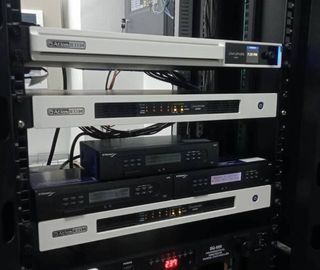 A Pro AV rack with Atlas IED solutions stacked.