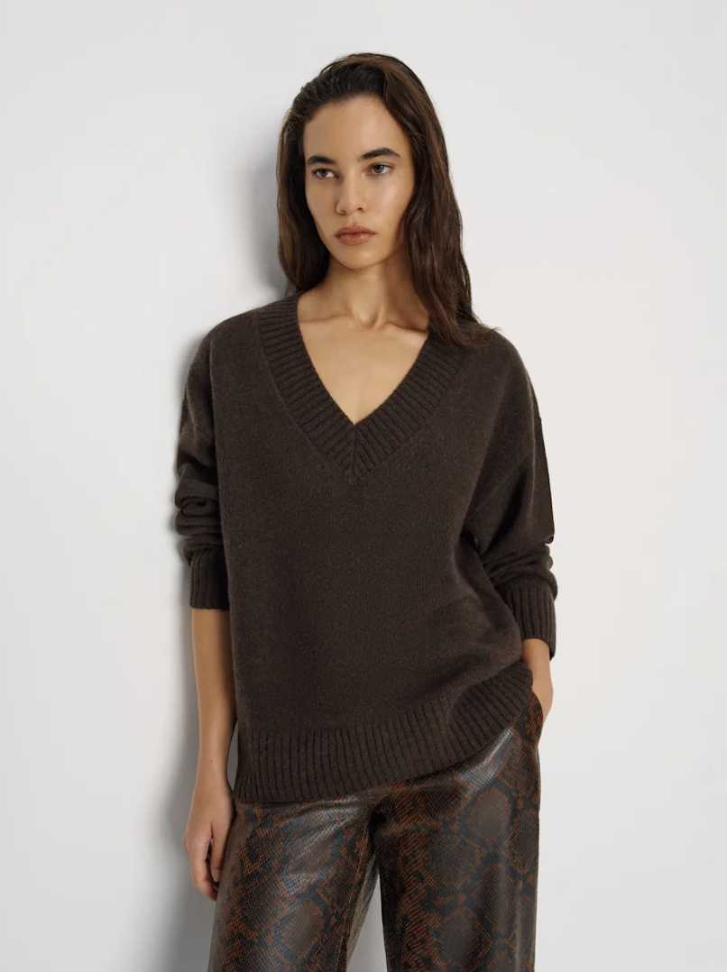 Reformation, Jadey Cashmere Oversized V-Neck Sweater (Was $298) 