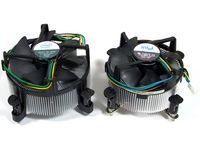 LGA 1366 on the left, LGA 775 on the right