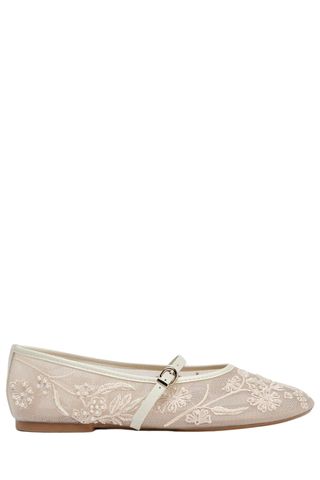 Zara Embroidered Mesh Ballerinas