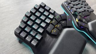 A photo of the Dygma Defy ergonomic keyboard