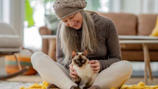 Woman and cat